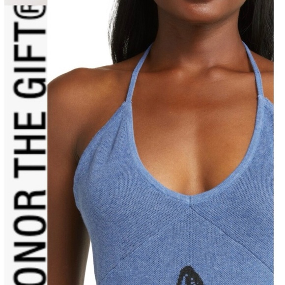 NWT Honor The Gift Floral Knit Halter Dress In Black Size Large NWT - Picture 9 of 13